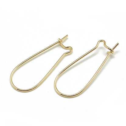 Brass Hoop Earrings, Real 18K Gold Plated