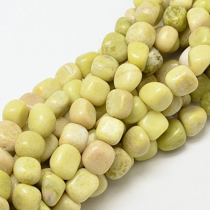 Natural Lemon Jade Nuggets Beads Strands, 9~13x9~13x9~13mm, Hole: 1mm, about 35~40pcs/strand, 15.7 inch