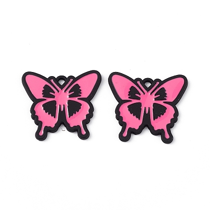 Spray Painted Alloy Pendants, Butterfly Charm