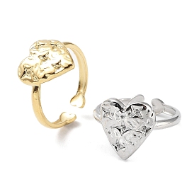 Corazón con estrella 304 fornituras de anillo de brazalete de acero inoxidable, configuraciones de anillo para diamantes de imitación