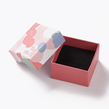 Boîtes à bijoux en carton, avec une éponge à l'intérieur, pour emballage cadeau bijoux, carrée