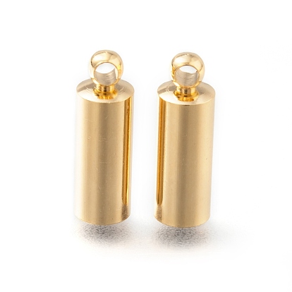 Brass Cord Ends, End Caps, Long-Lasting Plated, Column