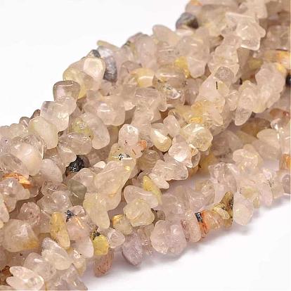 Puce quartz rutile naturel brins de perles