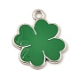 Saint Patrick's Day Theme Alloy Enamel Pendants, Platinum, Hat/Pot/Beer Cup/Clover Charm