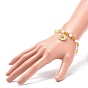 Acrylic Beaded Stretch Bracelet with Alloy Enamel Charms for Women