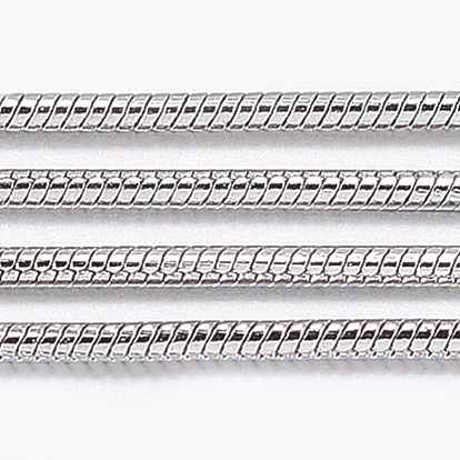 Vacuum Plating 304 Stainless Steel Round Snake Chains, with Spool, Soldered