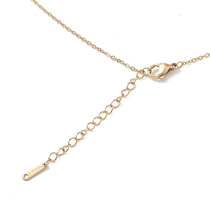 Collar con colgante de circonitas cúbicas de colores, oro 304 joyas de acero inoxidable para mujer.