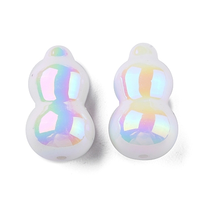 Placage uv perles acryliques transparentes, iridescent, gourde