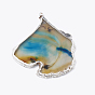 Natural Agate Pendants, Edge Platinum and Gold Plated, Nuggets, Dyed