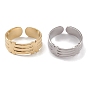 304 Stainless Steel Cuff Rings, Letter.X Element Wide Band Ring for Women