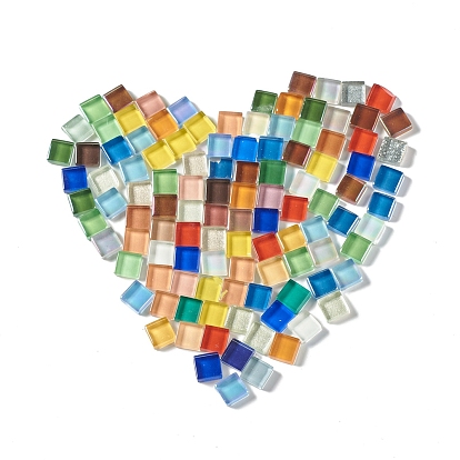 Mosaic Tiles Glass Cabochons, for Home Decoration or DIY Crafts, Square