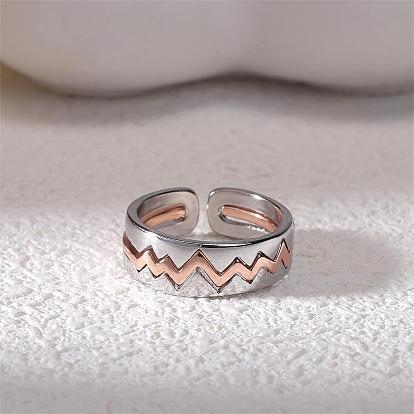 Кольца с сердцебиением для пар, латунные регулируемые открытые кольца-манжеты, набор для влюбленных, лучшие друзья, подходящие кольца-обещания, обручальные кольца, подарки на день святого валентина