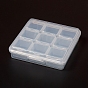 Plastic Bead Containers, Flip Top Bead Storage, Removable, 9 Compartments, Rectangle
