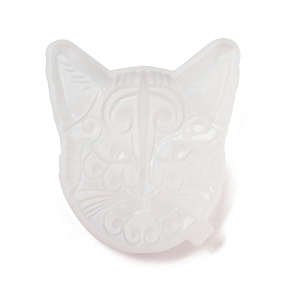 Moldes de silicona diy con cara de gato, moldes de resina, para resina uv, fabricación de decoración de resina epoxi