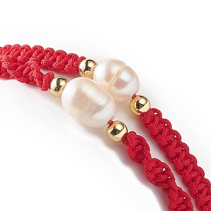 2 шт. 2 стильные браслеты из плетеных бусин из натурального жемчуга с нейлоновым шнуром для женщин