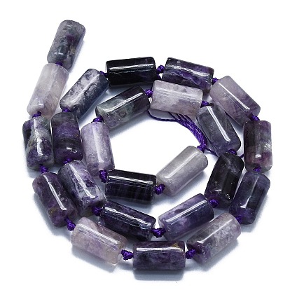 Mèches de perles de fluorite violet naturel, colonne