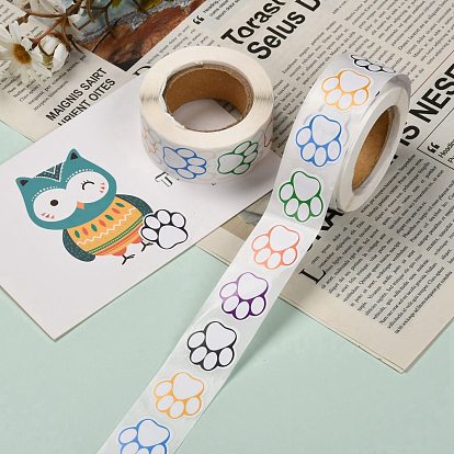 Children Stickers, Adhesive Labels Roll Stickers, Gift Tag, for Envelopes, Party, Presents Decoration, Flat Round, Colorful