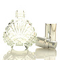 Flacon pulvérisateur de parfum en verre vide en forme de coquille, avec couvercle en aluminium, atomiseur à brume fine