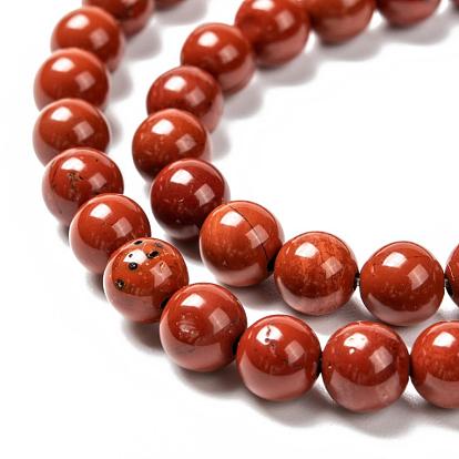 Qualité d'un jaspe rouge naturel brins de perles, ronde