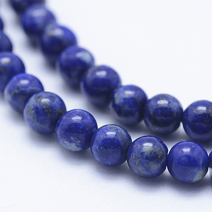 Natural Lapis Lazuli Beads Strands, Grade AB, Round