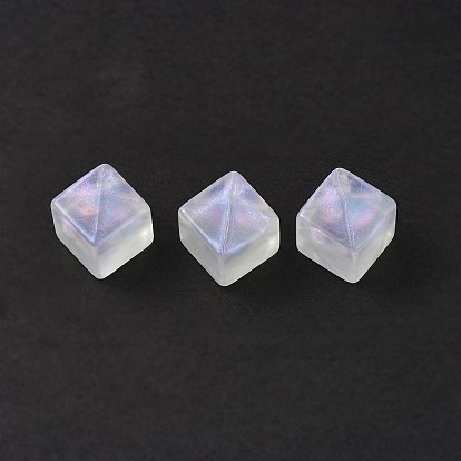 Pendentifs acryliques transparents , poudre de scintillement, breloques de cube