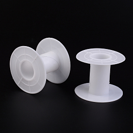 Plastic Spools, Wheel, White, 55x46mm, Hole: 21mm