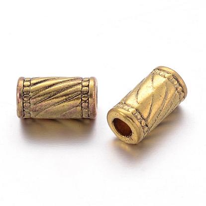 Tibetan Style Alloy Beads, Cadmium Free & Lead Free, Column, about 6mm in diameter, 11mm long, hole: 3mm