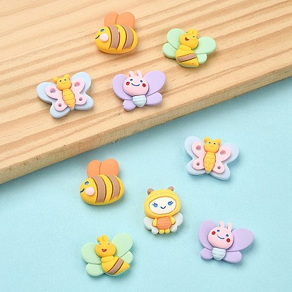 20Pcs 5 Styles Opaque Resin Insect Cabochons, Bees & Butterfly