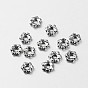 Tibetan Style Alloy Flower Spacer Beads, 5x1.5mm, Hole: 1.5mm