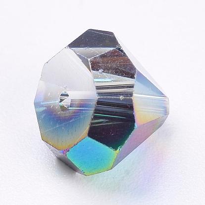 Imitations de perles de cristal autrichien, grade de aaa, facette, cône