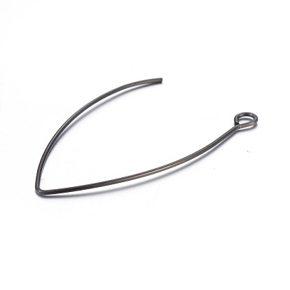 Ion Plating(IP) Stainless Steel Earring Hooks, with Horizontal Loop