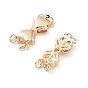 Rack Plating Brass Box Clasps, 2-strand, 4-hole, Long-Lasting Plated, Bowknot