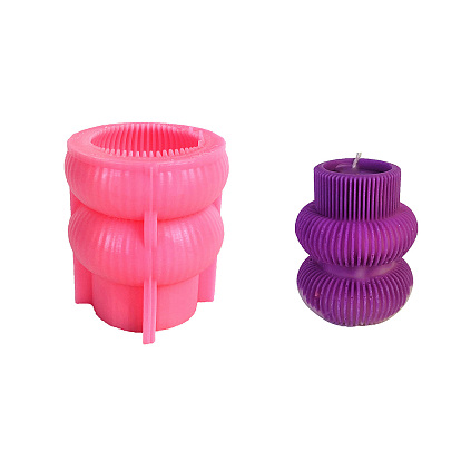 Spiral Cone/Ribbed Pillar Geometry Scented Candle Silicone Molds, Candle Making Molds, Aromatherapy Candle Molds