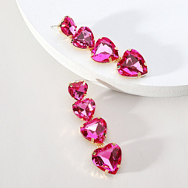 Charming Crystal Heart Earrings with Elegant Design and High Quality