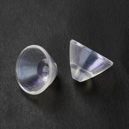 Cône de perle acrylique apétale transparent, forme de cône