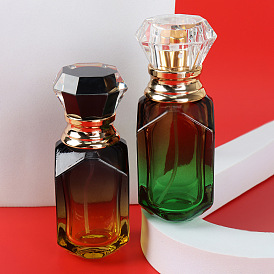 Flacons pulvérisateurs de parfum en verre dégradé, avec brumisateur fin et capuchon anti-poussière, bouteille vide rechargeable d'huile essentielle