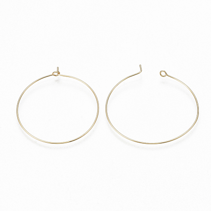Brass Hoop Earrings Findings, Wine Glass Charms, Real 18K Gold Plated