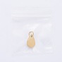 201 Stainless Steel Stamping Blank Tag Charms, Manual Polishing, Teardrop