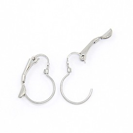 304 Stainless Steel Leverback Earring Findings, with Loop, 19x13x3.5mm, Hole: 1mm, Pin: 1mm