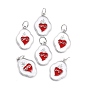 Brass Enamel Pendants, Long-Lasting Plated, Oval with Sacred Heart