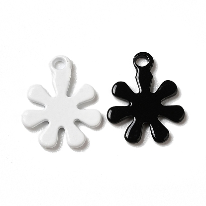 Spray Painted 201 Stainless Steel Charms, Flower Charm