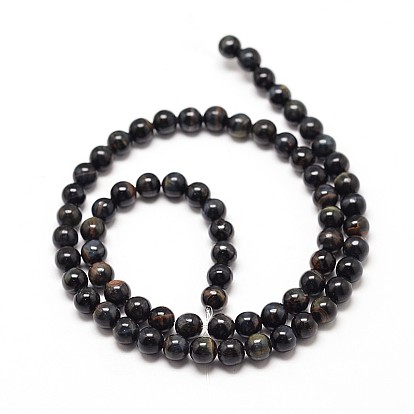 Natural Blue Tiger Eye Round Beads Strands