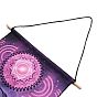 Chakra Theme Linen Wall Hanging Tapestry, Vertical Tapestry, with Tassel, Wood Rod & Iron Traceless Nail & Cord, for Home Decoration, Meditation, Rectangle
