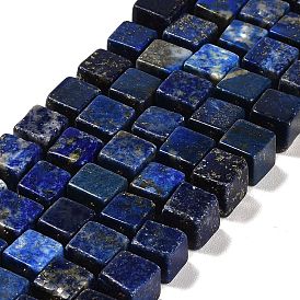Natural Lapis Lazuli Beads Strands, Cube, Grade AB