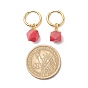 Gemstone Polygon Dangle Earrings, Golden 304 Stainless Steel Jewelry for Women