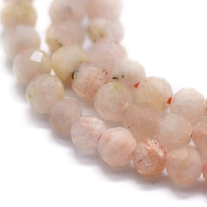 Naturel de fraise de quartz brins de perles, dégradé de couleur, style dégradé, ronde, facette