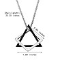304 Stainless Steel Triangle & Rhombus Pendant Necklace with Box Chains, Punk Hip Jewelry for Women