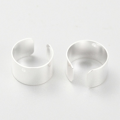 304 Stainless Steel Ear Cuff Findings, with Hole, None Pattern