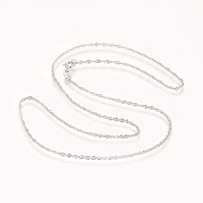 925 ожерелья из веревки из стерлингового серебра, с застежками пружинного кольца