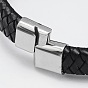 Las pulseras de cuero trenzadas, con 304 cierres magnéticos de acero inoxidable, 206x12x6 mm